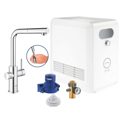 GROHE Blue Professional - L-pip - Utdragbar - Krom GROHE Blue Pro