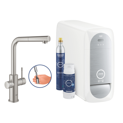 GROHE Blue Home - L-pip - Utdragbar - Supersteel GROHE Blue Home
