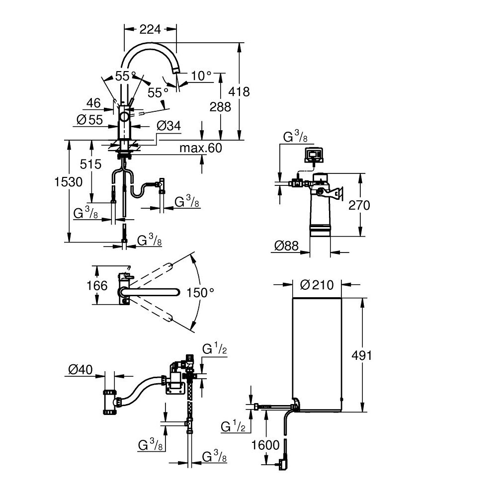 GROHE Red Duo - Chrome - C-pip - Storlek L
