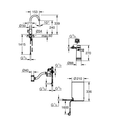 GROHE Red Mono - C-pip - M-size - Krom