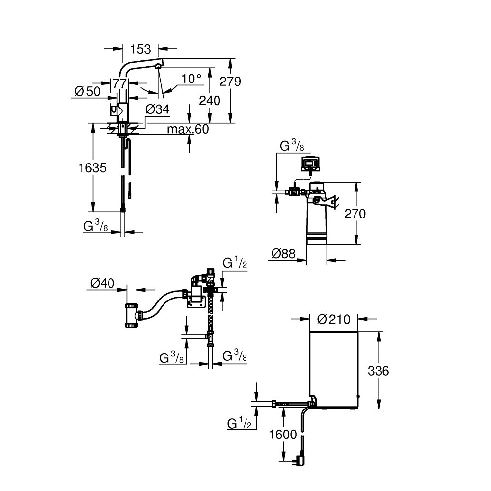 GROHE Red Mono - L-pip - M-size - Supersteel