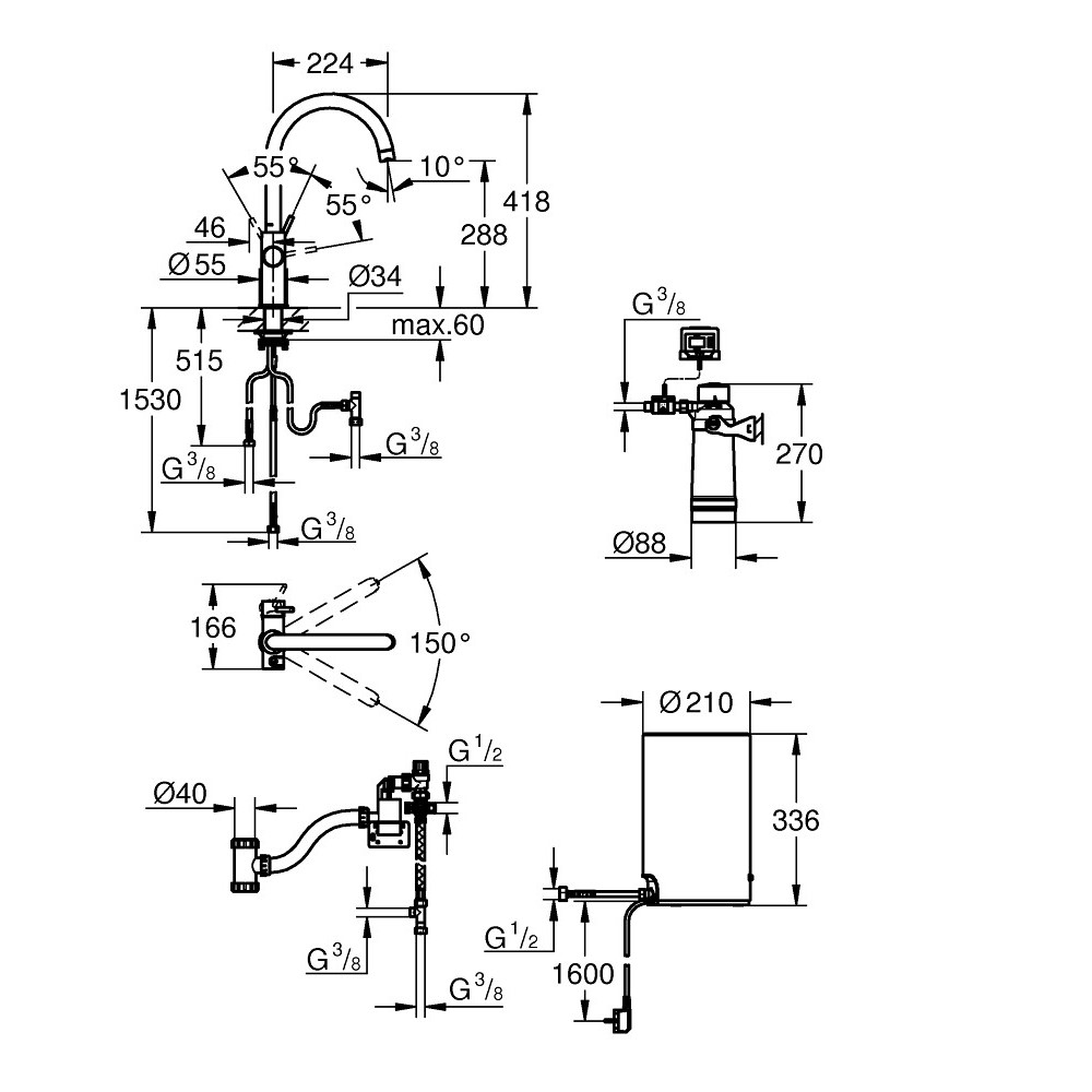 GROHE Red Duo - Krom - C-pip - Size M