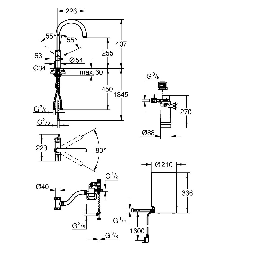 GROHE Red Basic model - C-pip - Krom