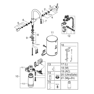 GROHE Red Basic model - C-pip - Krom