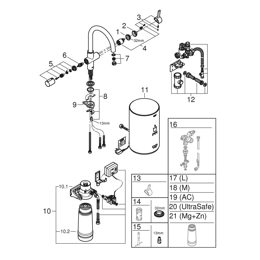 GROHE Red Basic model - C-pip - Krom
