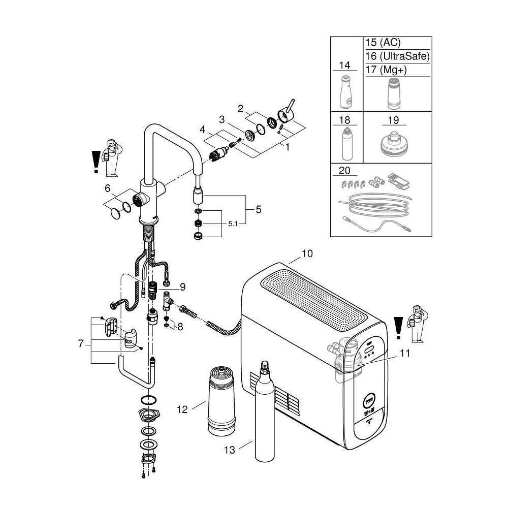 GROHE Blue Home U-tud utdragbar Watertrade