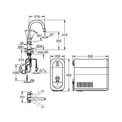 GROHE Blue Home - C-pip - Utdragbar - Krom Watertrade