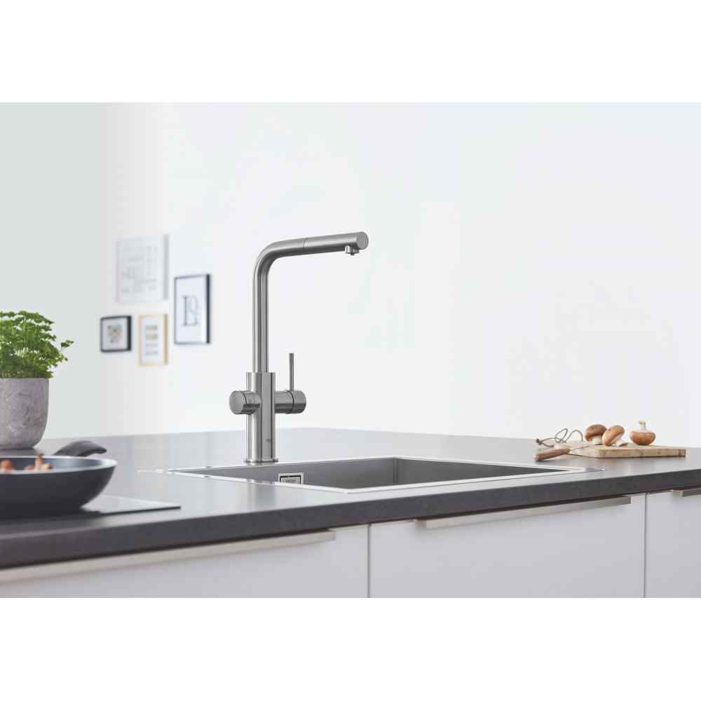GROHE Blue Home - L-pip - Utdragbar - Supersteel GROHE Blue Home
